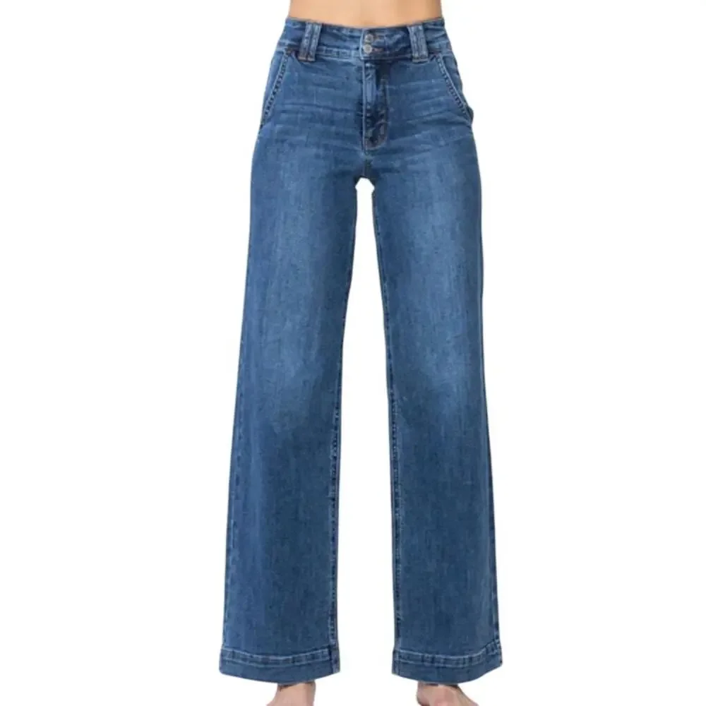 Judy Blue High Waist Double Button Wide Leg 82558 Size 11 / 30
